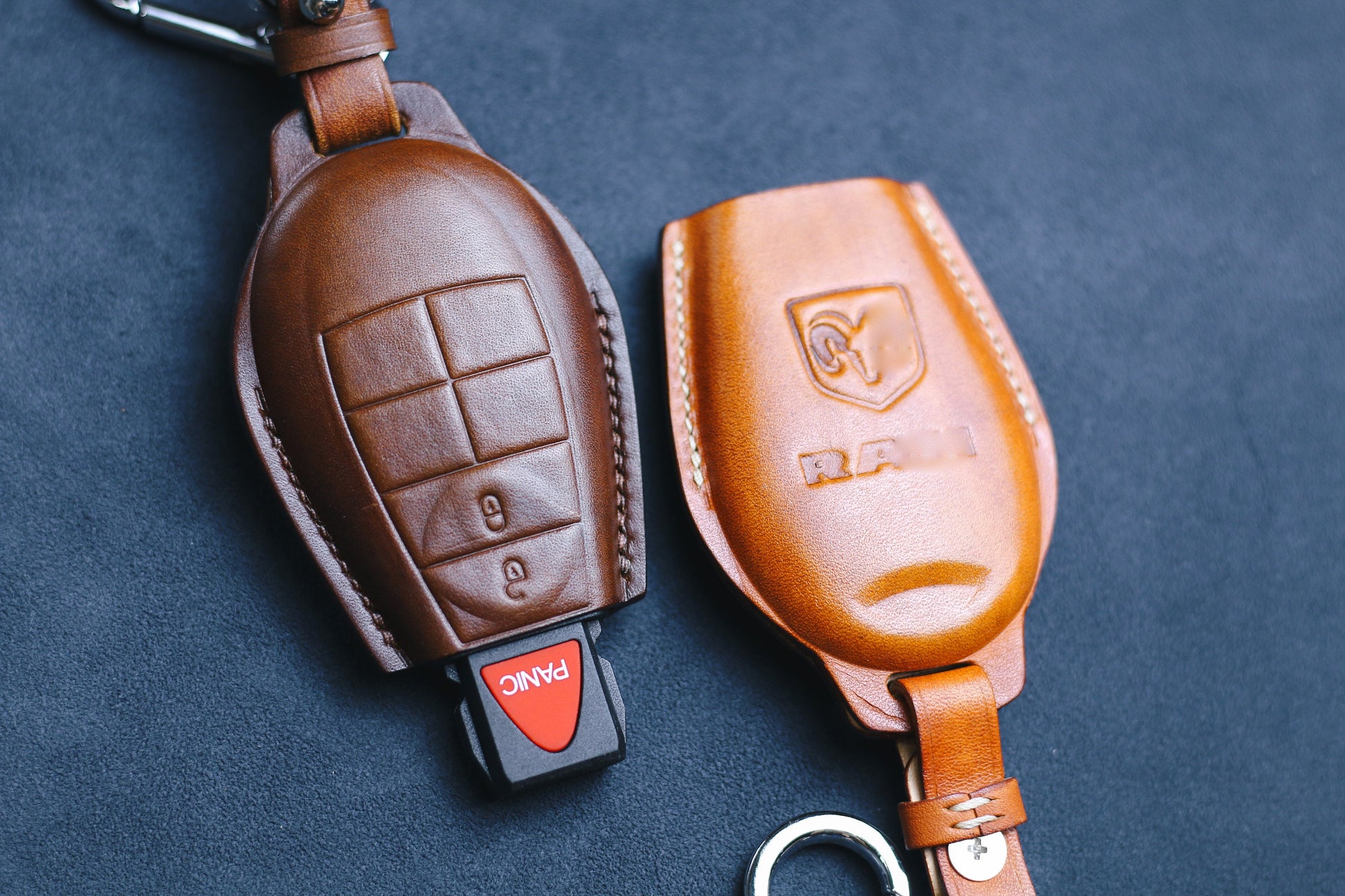 For Ramm Classic Key Fob Cover Leather Keyless Case Dodgee Classic Ramm Grand Caravan Dart Chryslerr Town Country Cherokee Commander Grand