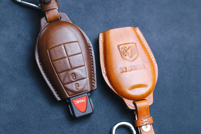 For Ramm Classic Key Fob Cover Leather Keyless Case Dodgee Classic Ramm Grand Caravan Dart Chryslerr Town Country Cherokee Commander Grand