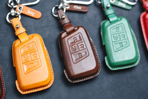 For Leather Key Fob Cover Case 2024 Atlas Jetta Golf Magotan Passat B8 MK7 2023 Golf7 GTI Polo Beetle Caddy T5 Eos 2022 Tiguan Accessories