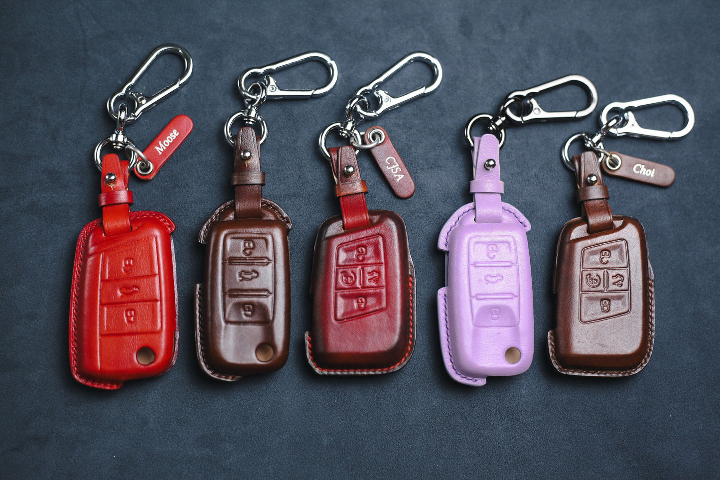 For Leather Key Fob Cover Case 2024 Atlas Jetta Golf Magotan Passat B8 MK7 2023 Golf7 GTI Polo Beetle Caddy T5 Eos 2022 Tiguan Accessories