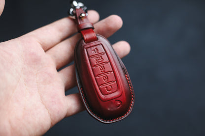 Leather Cover For Infinitii QX Q Key Fob Case Infinitii QX60 Q50 Q60 Q70 QX55 JX35 QX50 QX80 2021 2022 Infinitii Keychain Remote Holder