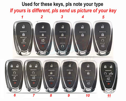 Cover For Chevy Traverse Trailblazer Trax Cruze Volt Bolt Camaro Equinox Malibu Blazer Key fob cover Case Keyless Remote Holder Keychain