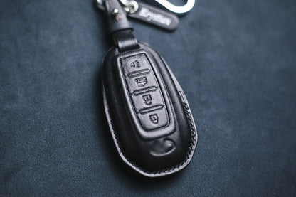 Leather Key Fob Cover fit for 2022 Q50 Q60 QX50 QX55 QX60, 2022 Altima Maxima Murano Remote Cover Customized Name Tag Lanyard