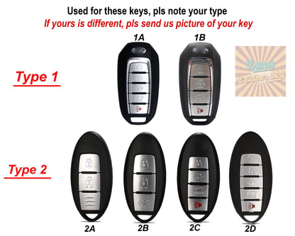 Leather Car Key Fob Cover Fit for Infinitis 2019 2020 2021 2022 Infinitiss G35 G37 Q50 Q60 QX50 QX55 Infinitiss QX60 Personalized Keychain
