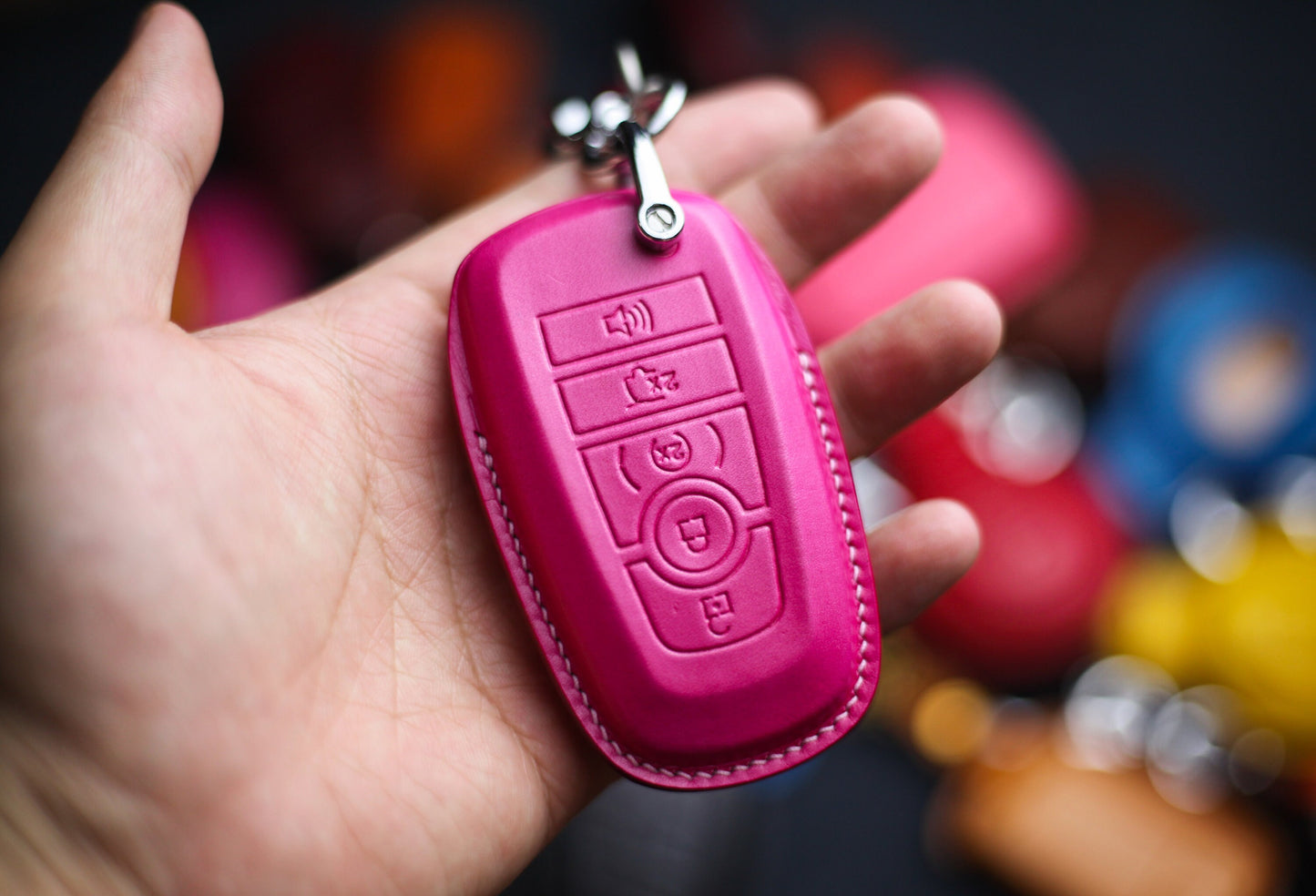 Key Cover For Bronco 2021 2022 2023 Leather Remote Case Bronco Sport Bronco Big Bend Horse Pony Bronco Black Diamond Keychain Holder Lanyard