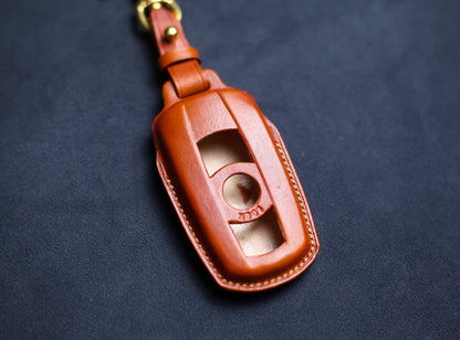 Leather Key Fob Cover For E60 E90 E92 E70 E71 E72 E82 E87 E88 E89 X5 X6 For 1 3 5 6 Series Key Case Holster B.m.w Keyless Keychain Lanyard