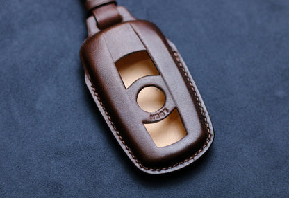 Leather Key Fob Cover For E60 E90 E92 E70 E71 E72 E82 E87 E88 E89 X5 X6 For 1 3 5 6 Series Key Case Holster B.m.w Keyless Keychain Lanyard