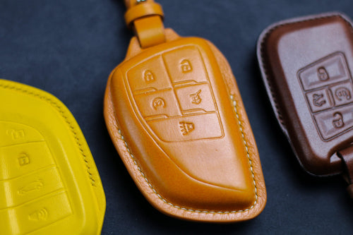 Leather Cover For Chevy Tahoe Suburban for 2024 Yukon for 2023 ENVISION S Plus Avenir 2020 2021 Fashion Leather Cover Key Case Car Fob