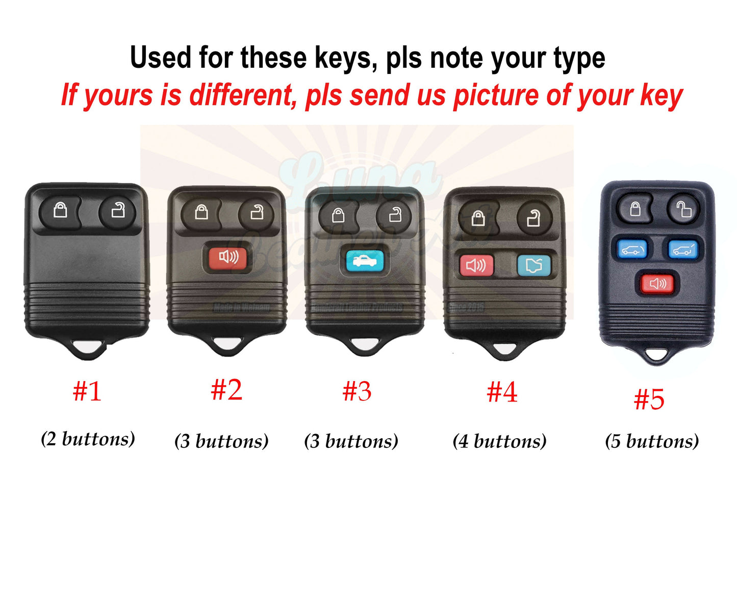 Leather Key Fob Cover For 2003 2004 2005 2006 2007 F100 F150 F250 F350 2008 Remote Case Key Holder Escape Explorer Sport Keychain Lanyard