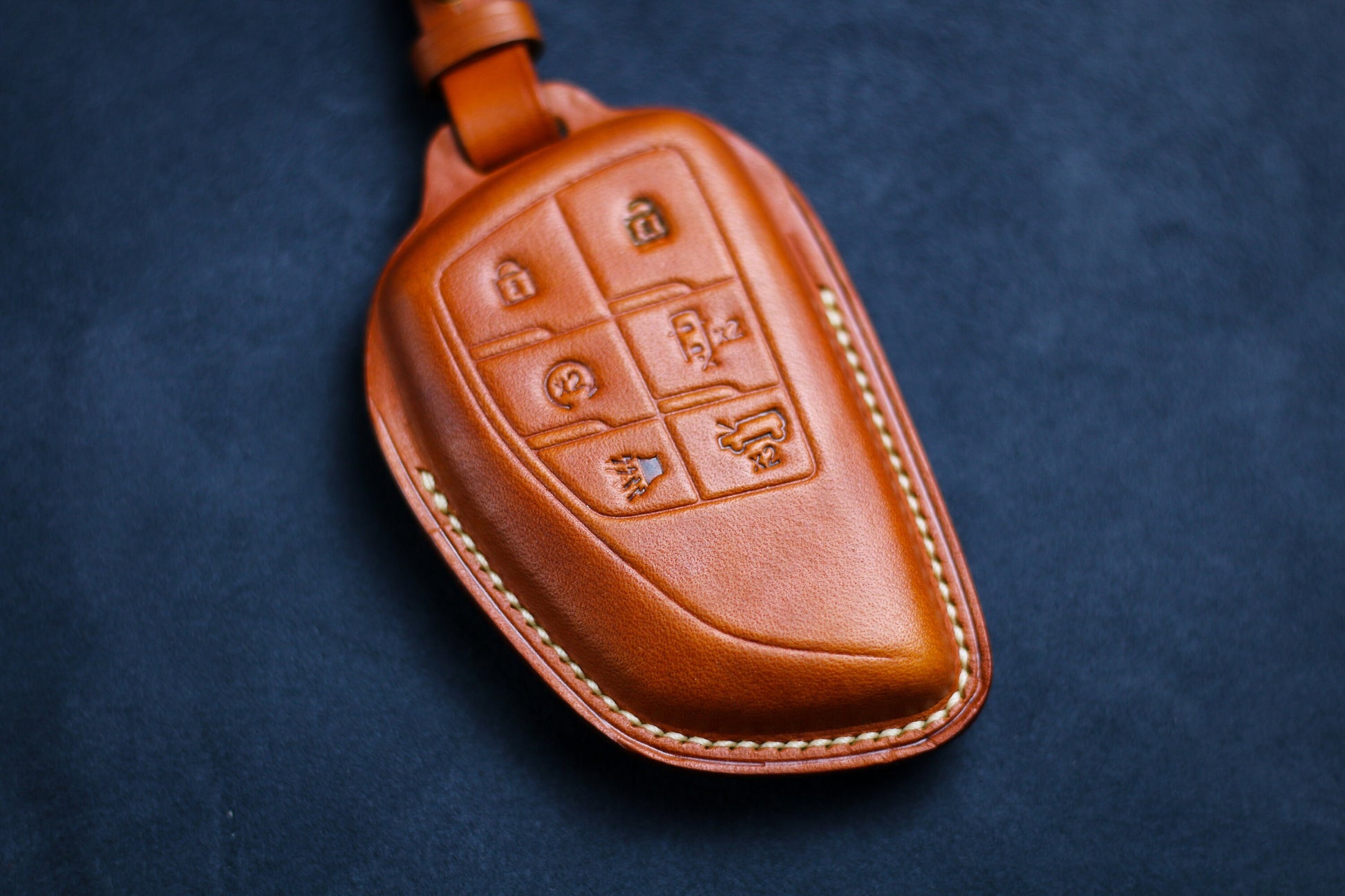 Leather Cover For 2024 G-m-c Hummeer Suv Truck Ev Key Fob Case Chevy Silverado Tahoe Acadia Denali Sierra Remote Holder Keychain Accessories