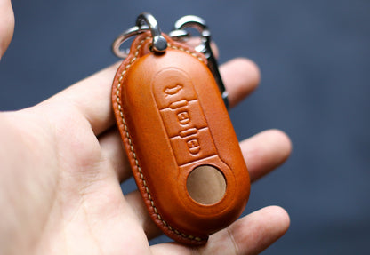 For Fiatt 500L Key Fob Cover MPV Ducato Citroen Jumper Boxer 2008-2015 2022 2023 Leather Holder Smart Key Case Fiatt Flip Key Cover
