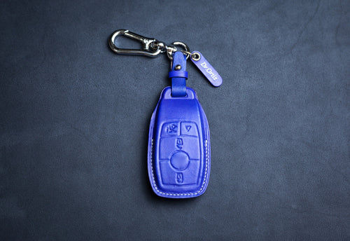 Fob Cover Leather with Keychain, Protector Key case Compatible Mercedess Benz 2017-2021 E-Class 2018-2021 S-Class 2019-2021 A-Class G-Class