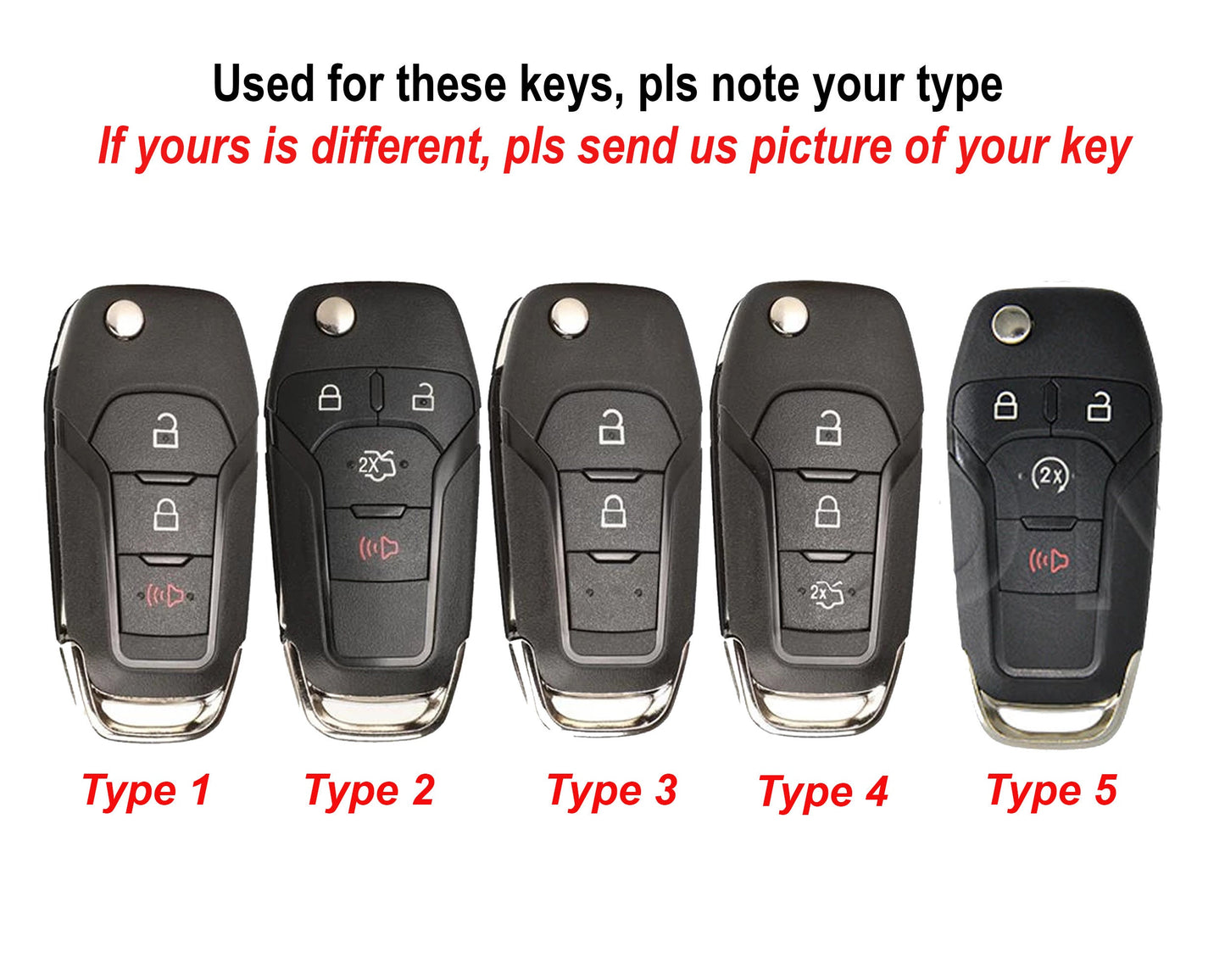 2017 Explorer Maverick Ranger F150 F250 Leather Key Fob Cover Case 2016 Bronco Base Fusion Edge Keyring Keychain Flip Keyless Remote Holder