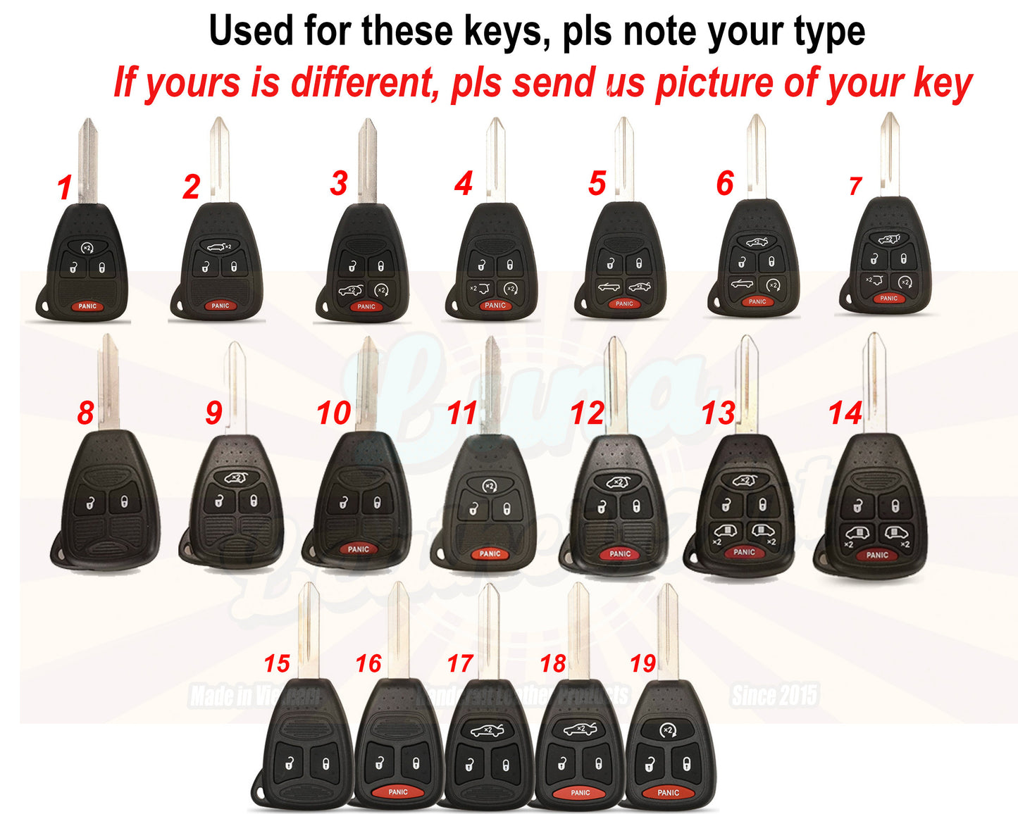 Leather Key Fob Cover Case For Wrangler Chryslerr Pacifica Aspen 300 Dodgee Caravan Ramm Durango Avenger Patriot Liberty Remote Holder