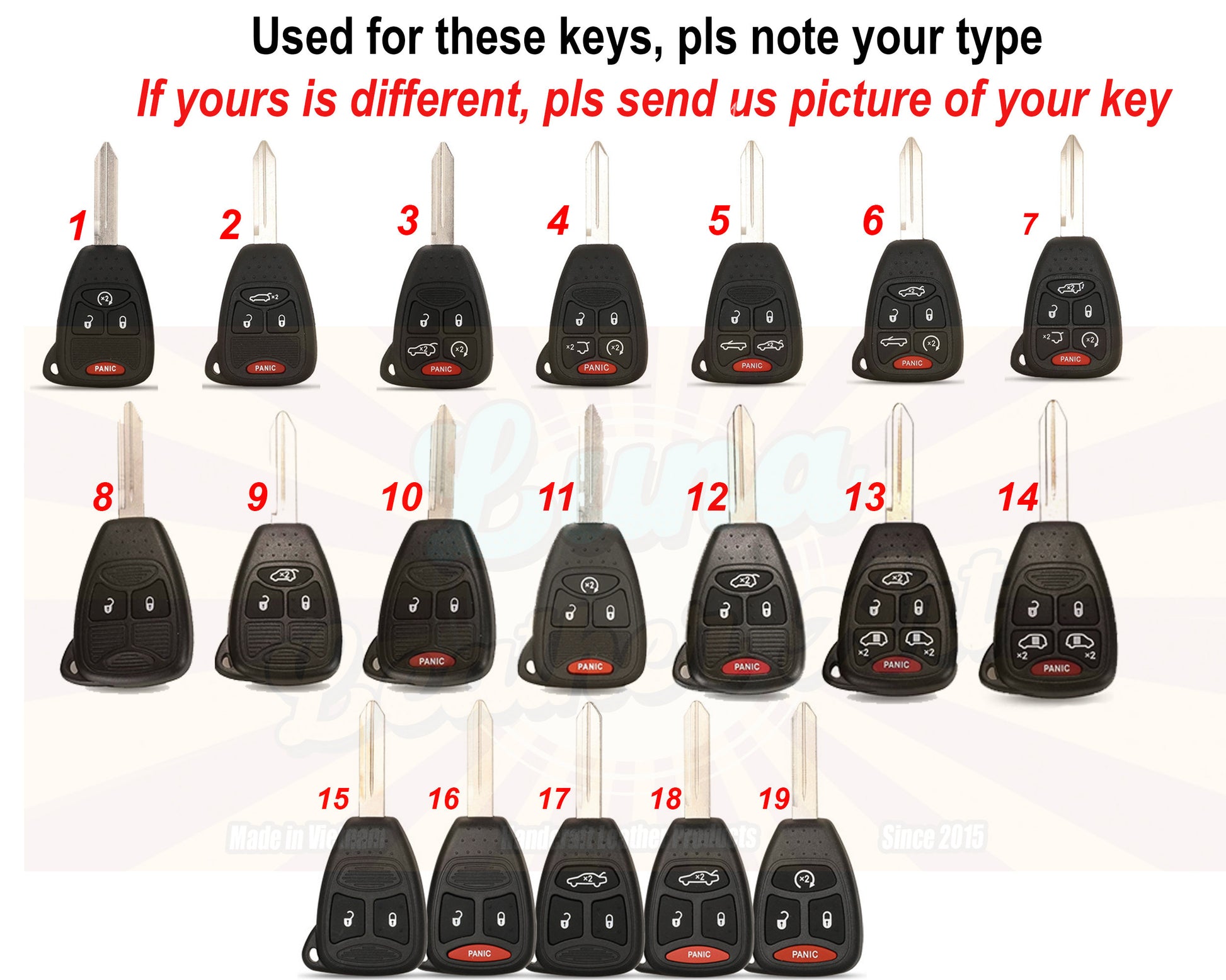 Leather Key Fob Cover Case For Wrangler Chryslerr Pacifica Aspen 300 Dodgee Caravan Ramm Durango Avenger Patriot Liberty Remote Holder