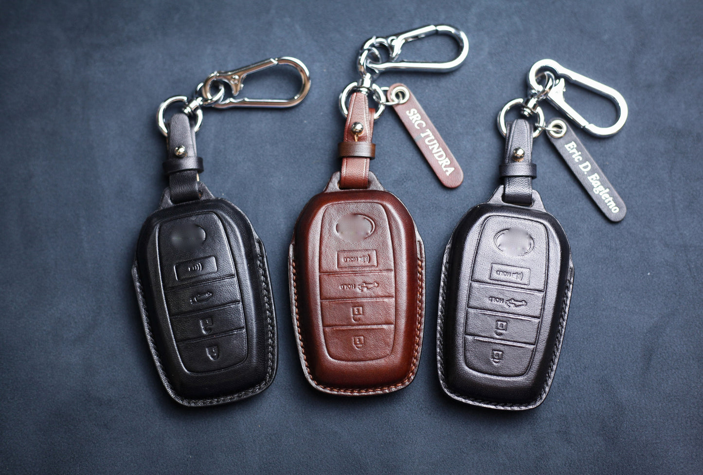 Key Cover For 2021 2022 2023 Venza Tundra SR5 TRD Pro Sequoia SR5 Fob Case Leather Toyotas Truck Keyless Remote Holder Tundra Accessories