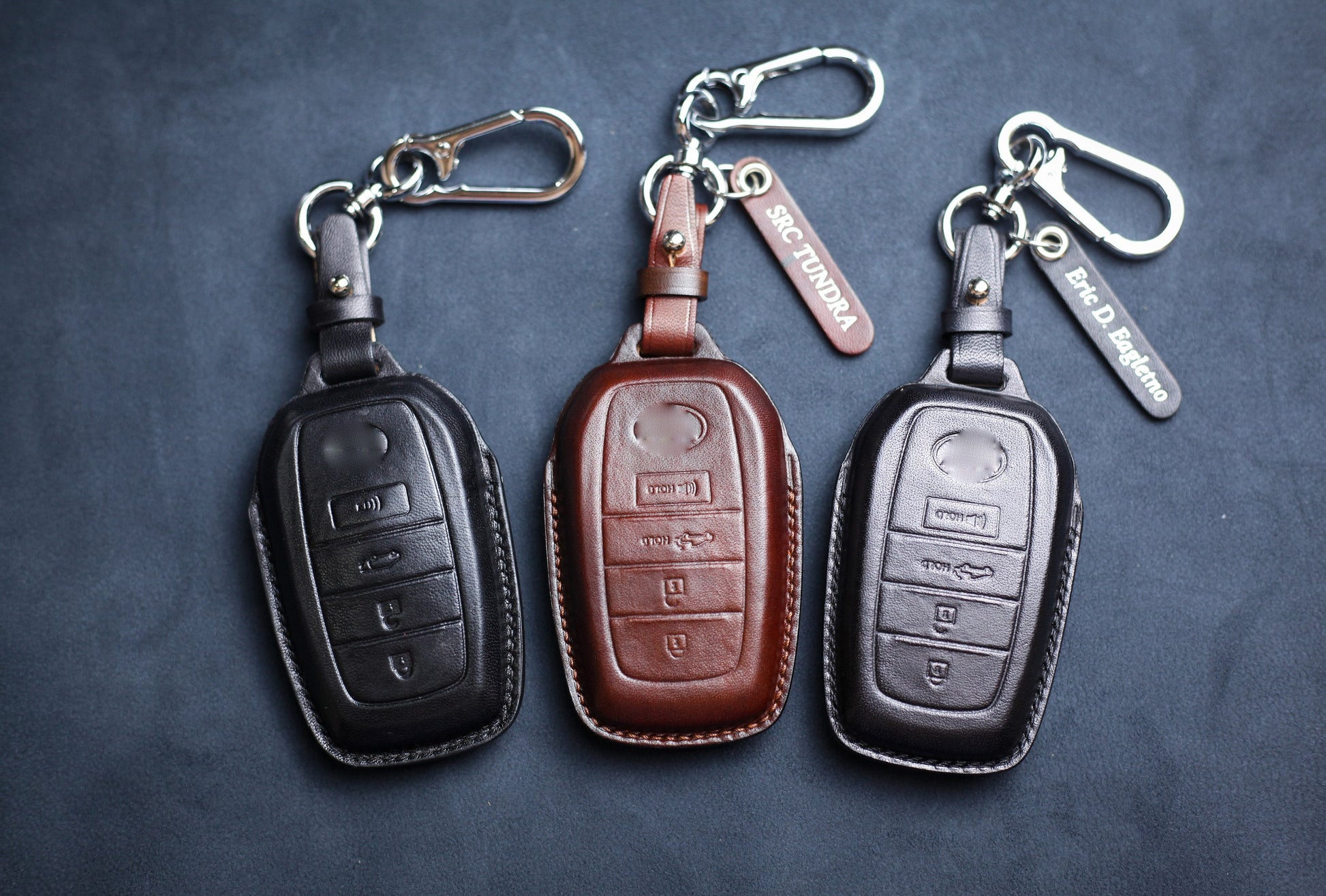 Key Cover For 2021 2022 2023 Venza Tundra SR5 TRD Pro Sequoia SR5 Fob Case Leather Toyotas Truck Keyless Remote Holder Tundra Accessories