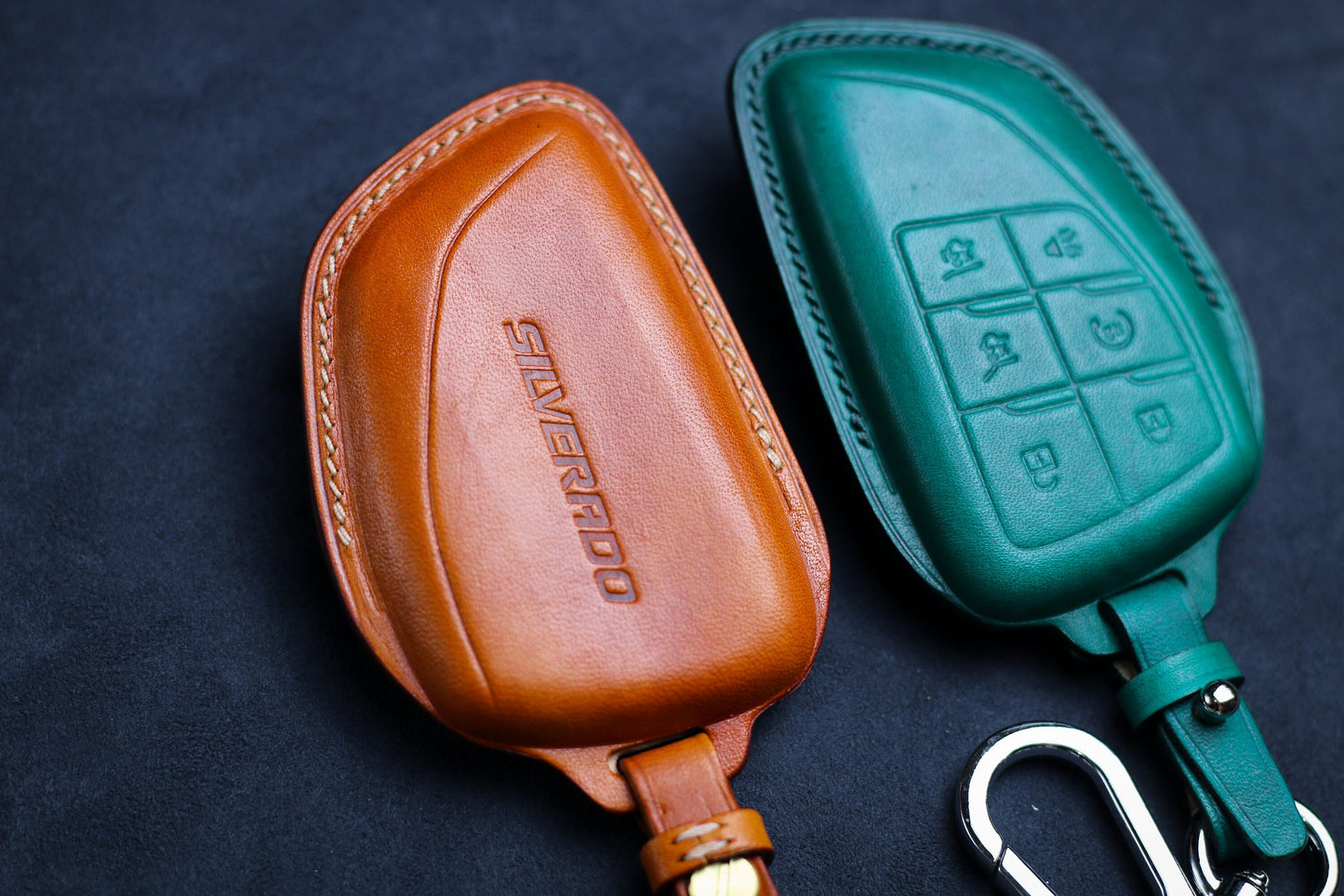 For 2025 Hummeer Ev Suv Truck 2024 Key Fob Cover Chevy Silverado 2023 Denali Leather Key Case Tahoe Colorado Suburban Tahoe Keychain Holster