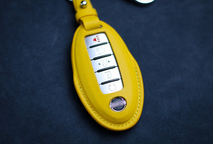 Leather Cover for 370Z 2022 2023 New Form Key Pathfinder Altima Armada Maxima Gt-R Rogue Titan Kicks Frontier Keyless Remote Holder