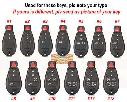 Leather Key fob Cover holder for Ramm Classic, Dodgee Classic, Grand Caravan, Dart, Chryslerr Town & Country Cherokee, Commander Grand