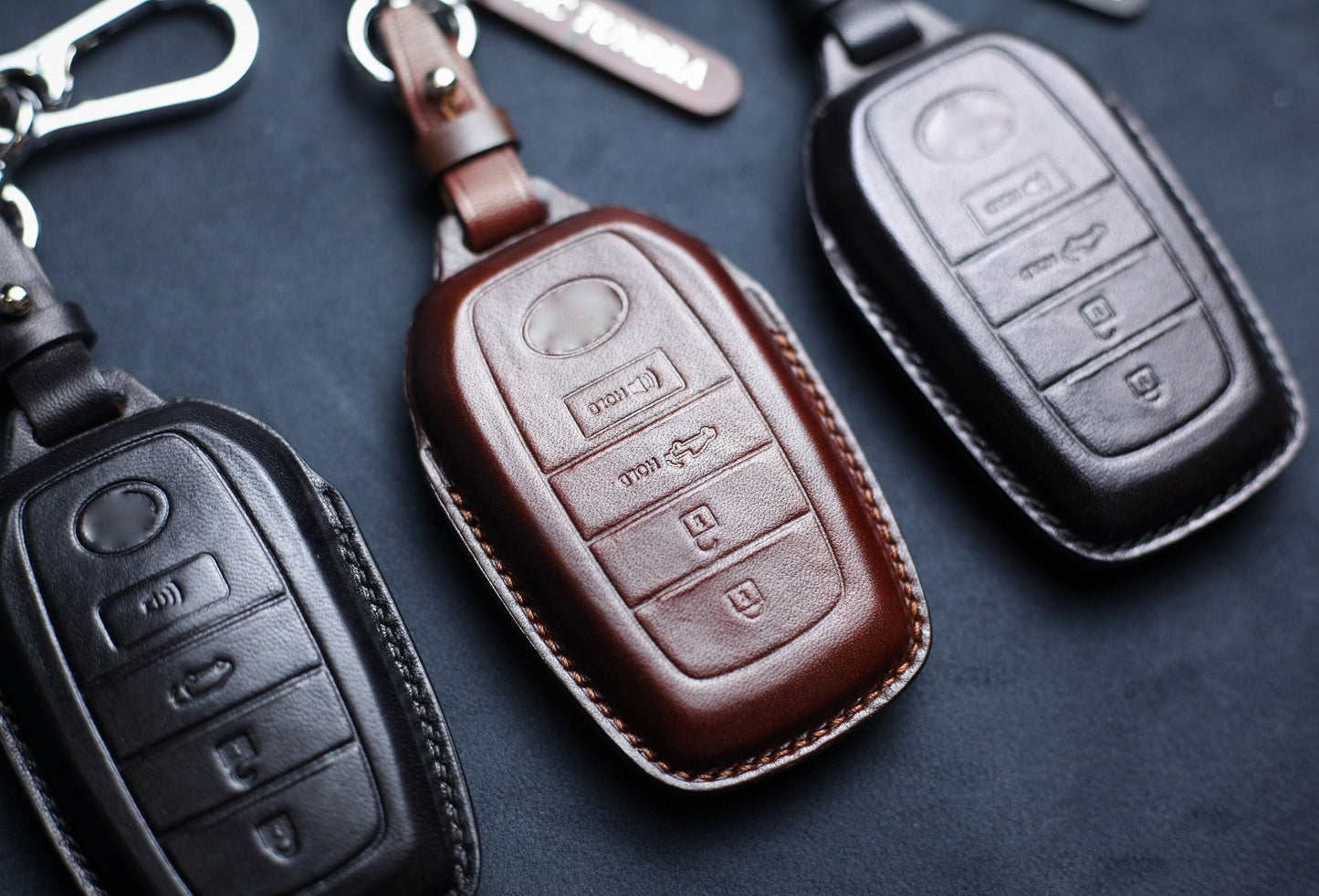 For Crown 2023 Key Fob Cover Leather Car Key Case RAV4, 4Runner, 2024 Tundra, Tacoma Highlander Camry Remote Holder 4Runner Accessories