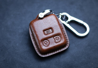 Leather Key Fob Cover For 2003 2004 2005 2006 2007 F100 F150 F250 F350 2008 Remote Case Key Holder Escape Explorer Sport Keychain Lanyard