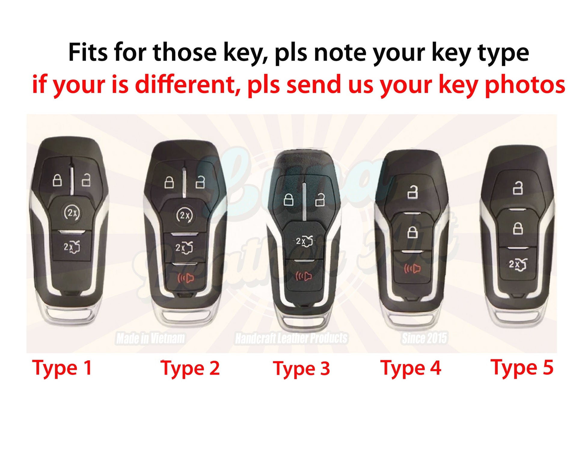 Leather Key Fob Cover For Mustang 3 4 5 Buttons Fusion Fob Mondeo Mustang F150 Explorer Edge S Max Mondeo Galaxy MKZ MkC Key Fob Cover