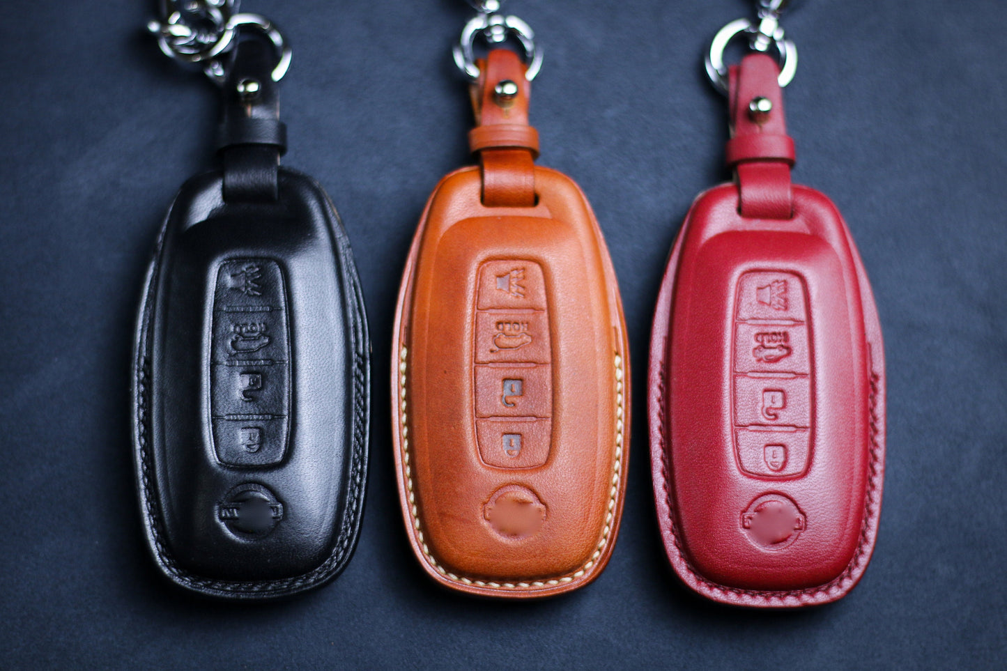 Fob Case Cover Leather 2025 2024 Nissaan Pathfinder Rogue 2023 Titan Frontier Xtrail Ariya Kicks Juke Key Nissann Accessories Remote Holder