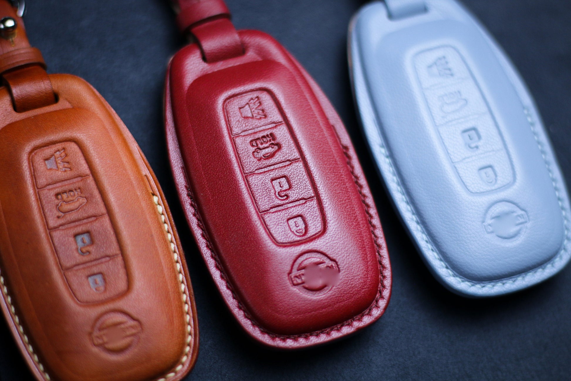 3 4 5 Button Nissaan 2023 Key Cover Leather Fob Case Pathfinder Qashaqai Rogue Altima 2023 Remote Holder For Infiniiti 2022 Niissan Keychain