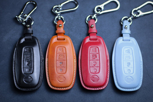 3 4 5 Button Nissaan 2023 Key Cover Leather Fob Case Pathfinder Qashaqai Rogue Altima 2023 Remote Holder For Infiniiti 2022 Niissan Keychain
