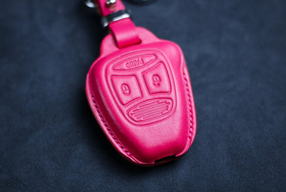 Pink Cute Cover For Wrangler Dodgee 2008 Ramm Caravan Durango Avenger Patriot Liberty Chryslerr Aspen Key Fob Case Leather Remote Holder