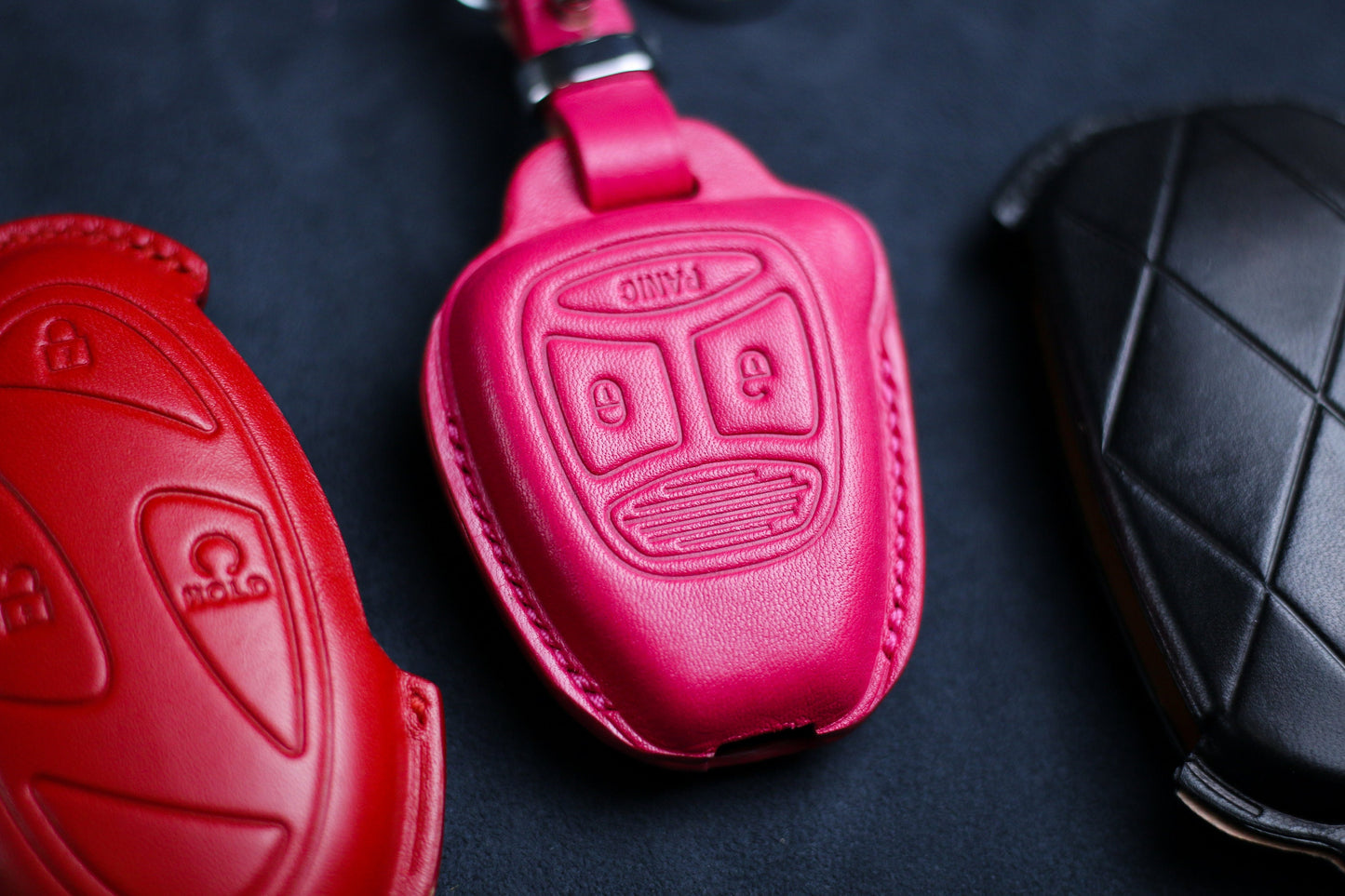 Pink Cute Cover For Wrangler Dodgee 2008 Ramm Caravan Durango Avenger Patriot Liberty Chryslerr Aspen Key Fob Case Leather Remote Holder