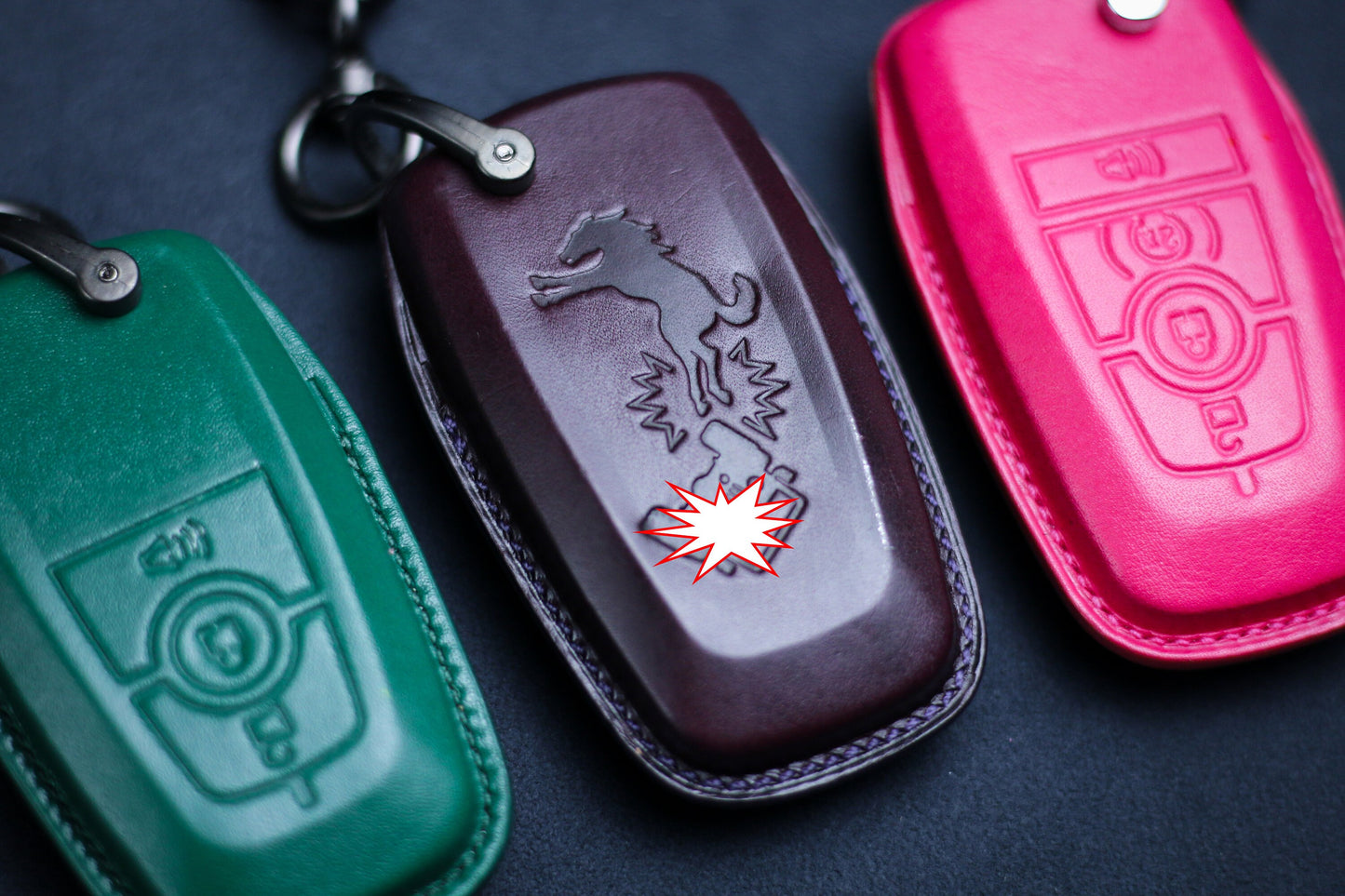 Girly Bronco Babe Emblem Key Cover For 2023 Bronco Hostler Sport Outer Banks Black Diamond Remote Leather Case 2024 Bronco Accessories