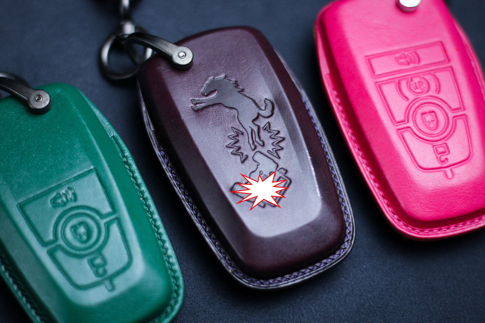 Girly Bronco Babe Emblem Key Cover For 2023 Bronco Hostler Sport Outer Banks Black Diamond Remote Leather Case 2024 Bronco Accessories