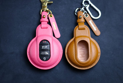 Key Cover For 2022 2023 Mini F R S Key Fob Clubman 2021 Hardtop Countryman Case Leather Keyless Remote Holder Mini F54 F55 F56 Accessories