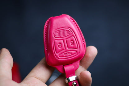 Leather Key Fob Cover Case For Wrangler Chryslerr Pacifica Aspen 300 Dodgee Caravan Ramm Durango Avenger Patriot Liberty Remote Holder