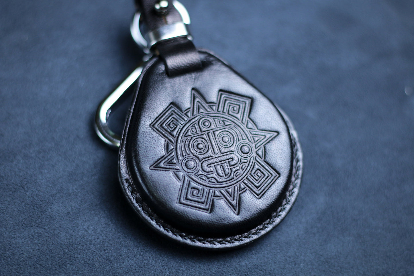 Key Cover For Harley Leather Fob Remote Case Roadster Keychain Handmade Street Rob Viking Skull Aztec Emblems 883 X48 1200 Street Glide