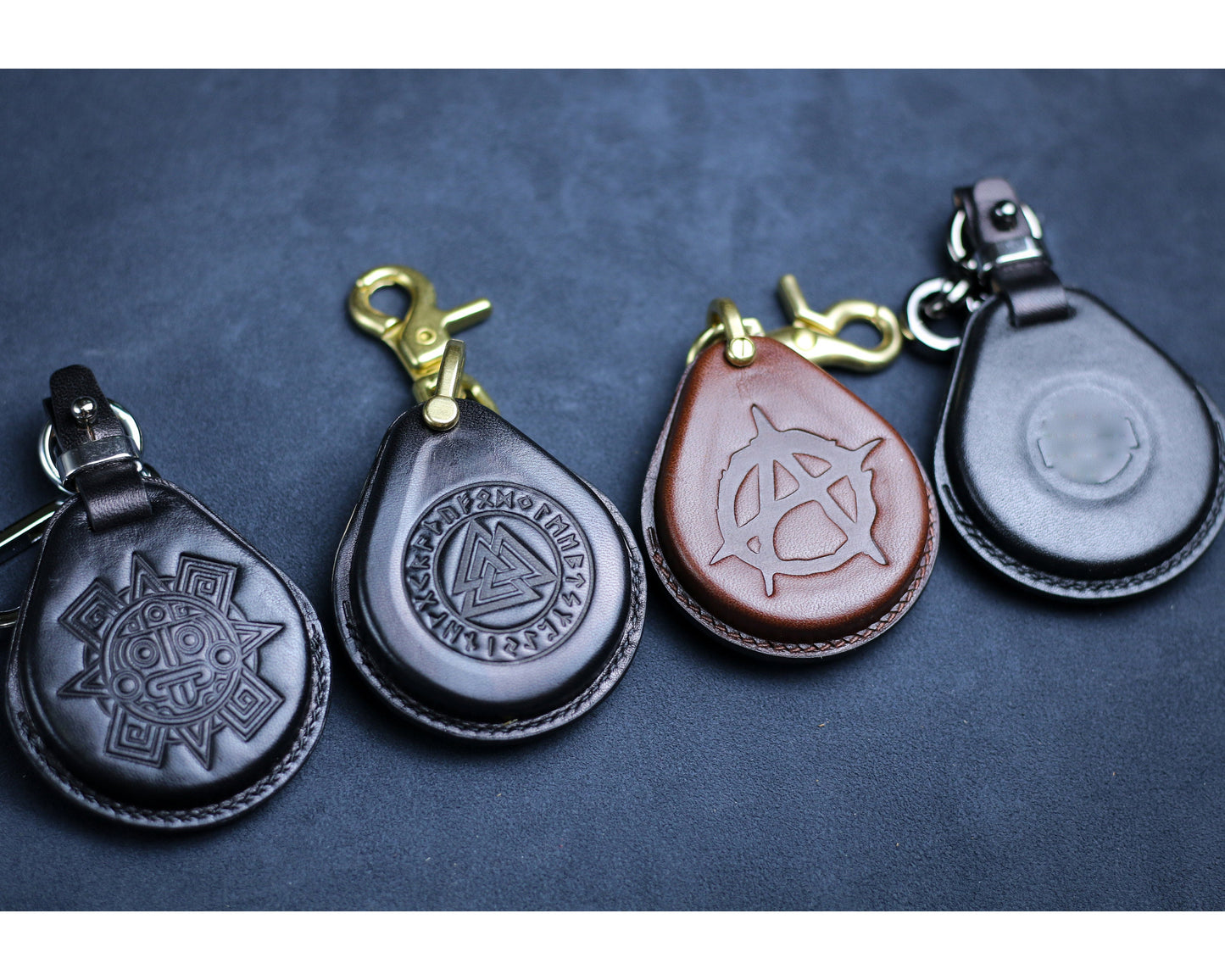 Cover For Harley Key Fob Fat Boy X48 1200 883 Street Glide Leather Case Holder Cvo Road Electra Ultra Heritage Remote Holder Skull Keychain