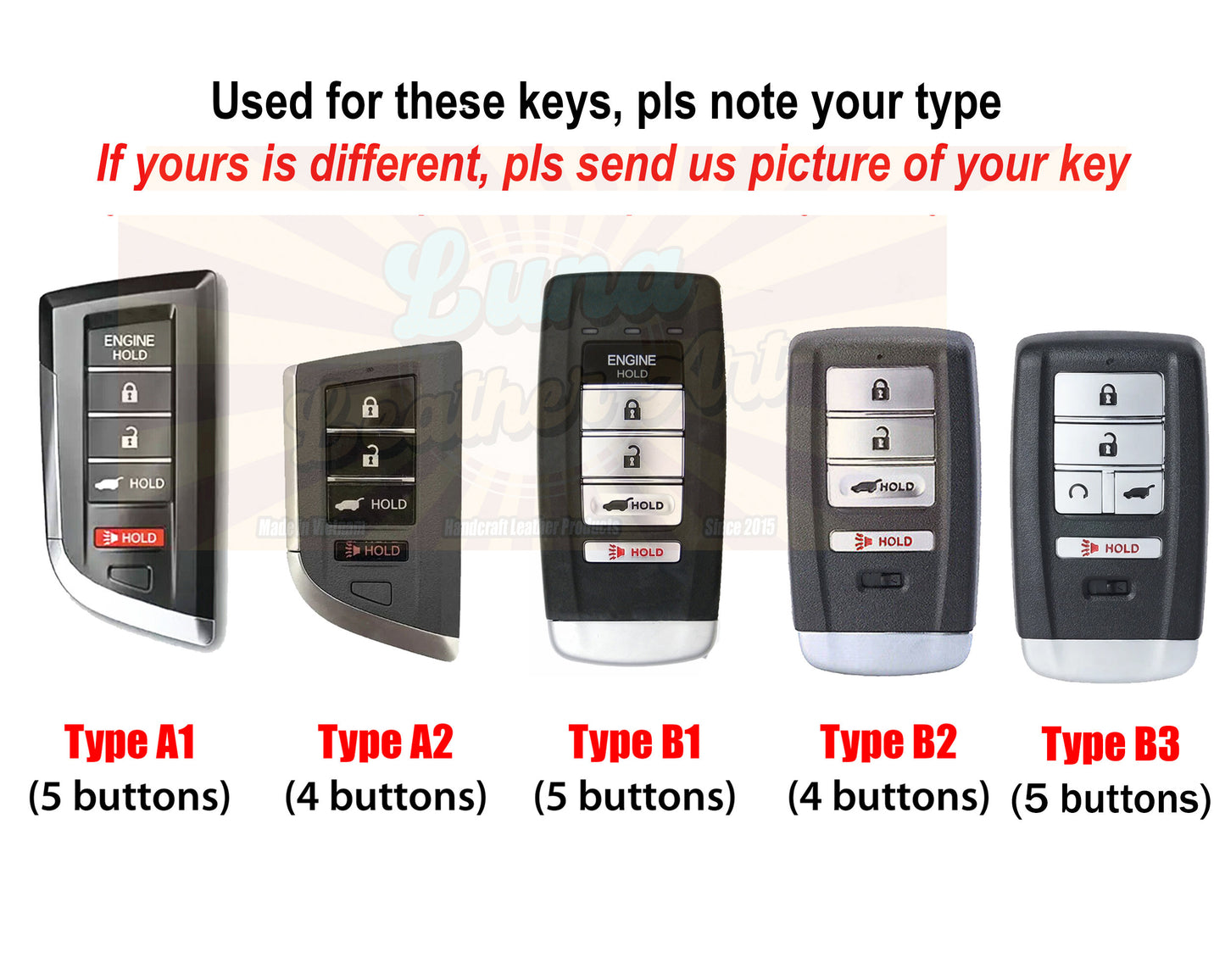 Cover For 2023 2024 2022 Acuraa Mdx Rdx Tlx Ilx Rlx TSx Nsx Integra Sport Key Fob Case Leather Acuraa Keychain Holder Acuraa Accessories