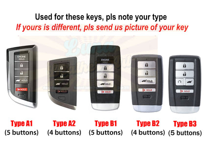 Acuras Mdx 2024 Rdx Tlx Ilx 2023 Rlx TSx Key Fob Cover 2022 Case Leather Acuraa 2021 Integra Nsx Sport Remote Keychain Holder Accessories