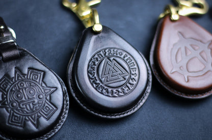 2025 Harley Key Fob Cover Leather Remote Case Keychain Handmade Vintage Retro Skull Viking Emblems 883 X48 1200 Street Glide 2024 Fat boy