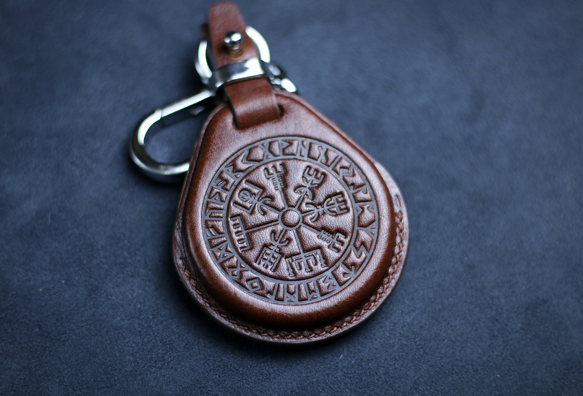 Leather Key Fob Cover for Harley Viking Emblems 1200 883 Street Glide CVO Customized Softail Harley Keyless Remote Case X48 CVO Accessories