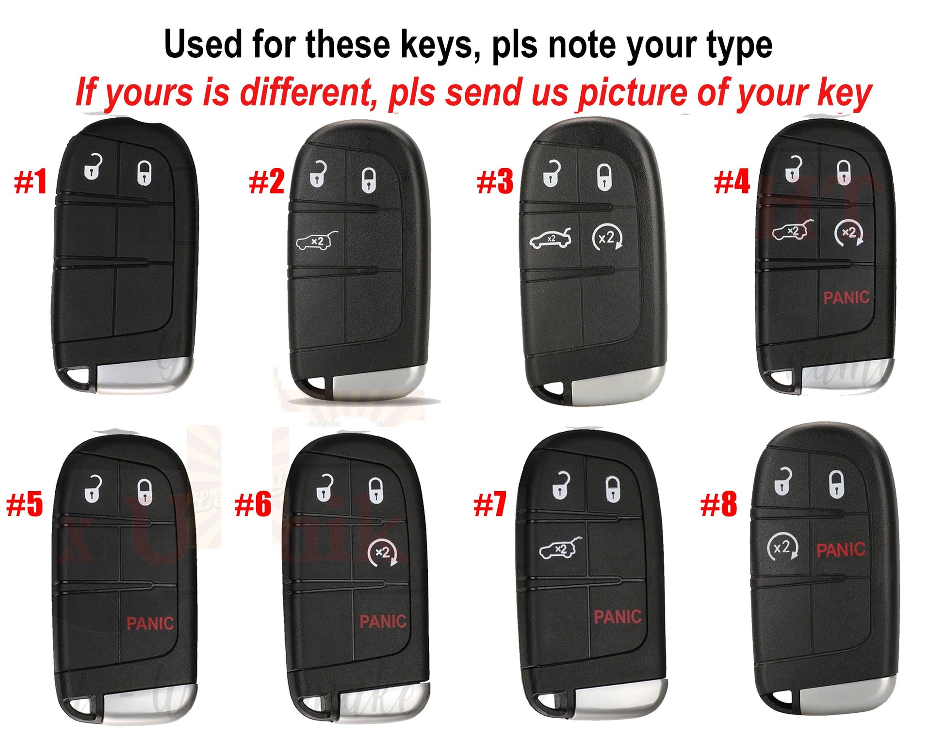 Leather key fob cover for Dodgee Chryslerr 200 300C Ramm Charger Journey Challenge Dart Durango Renegade Car Accessories