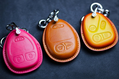 Leather Key Fob Cover for Chevy Colorado 2000 2001 Sierra Canyon H3 Chevy 2002 2003 Venture Case Protector for Gm-C Canyon Buickk H3T