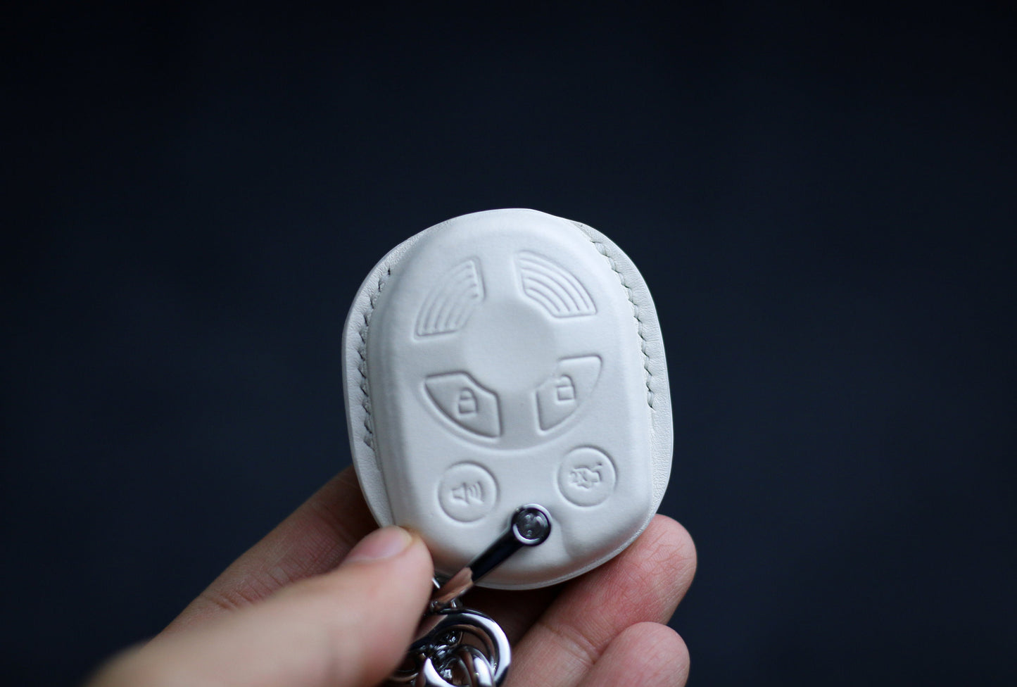 Leather Key Fob Cover For 2011 Edge 2012 2013 2014 Escape Case Expedition 2010 Mustang Explorer Flex Fusion Taurus 2008 Tribute Key Holder