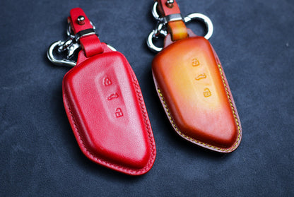 Leather Key Fob Cover For Porschee 2004 2005 2006 Cayenne GTS 2007 2008 2009 2010 2011 Porsches flip key 3 4 buttons Cayenne Remote Holder