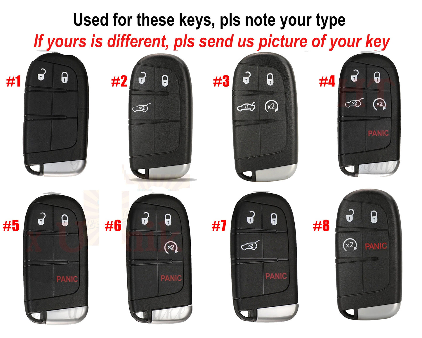 Leather key fob cover for Grand Cherokee Compass Chryslerr 300 200 Dodgee Challenger Charger Dart Durango Car Accessories for Chryslerr Ramm