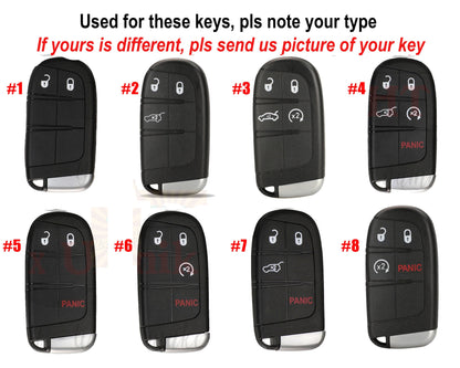 Leather key fob cover for Grand Cherokee Compass Chryslerr 300 200 Dodgee Challenger Charger Dart Durango Car Accessories for Chryslerr Ramm