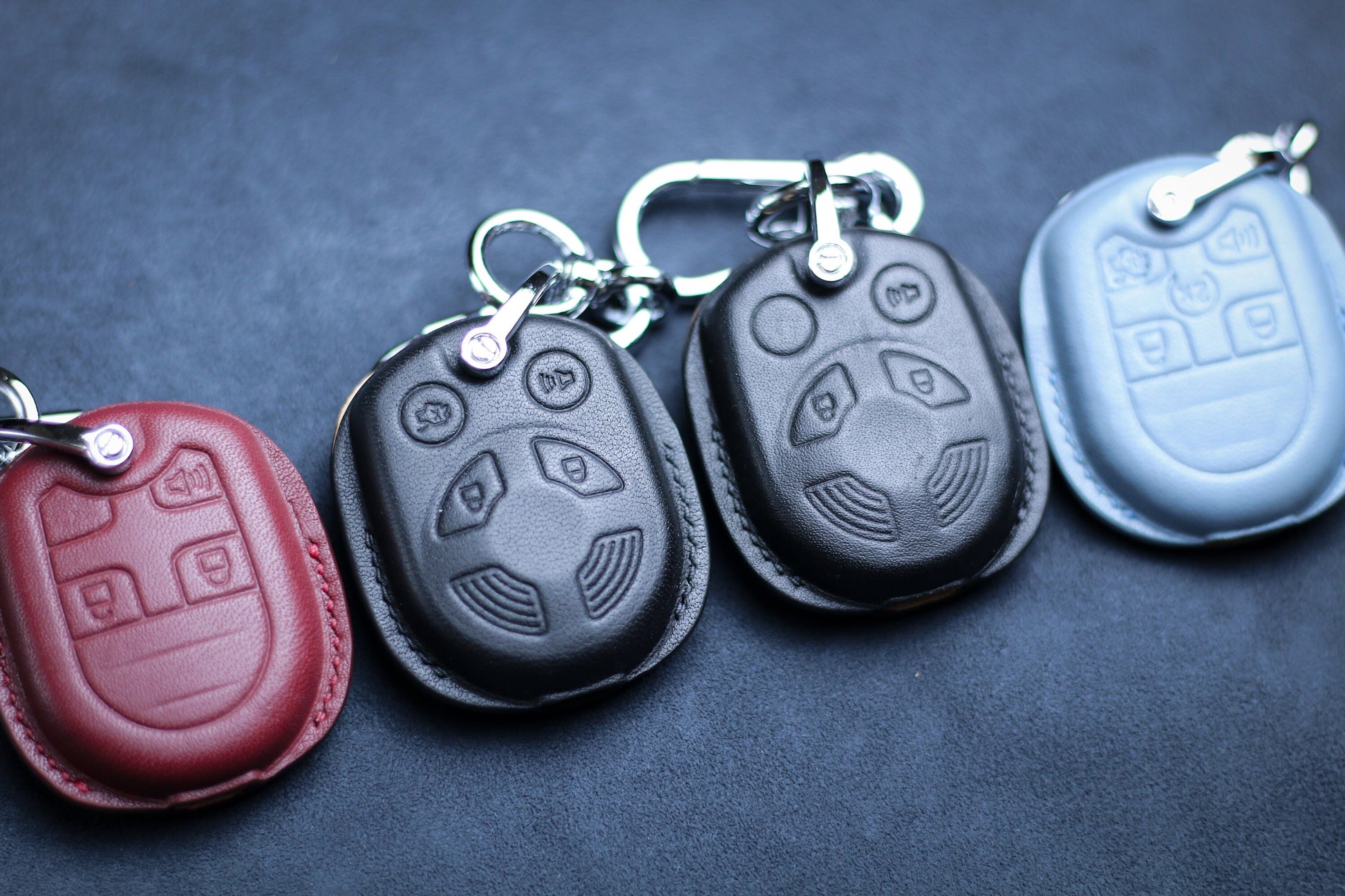 Leather Key Fob Cover For 2011 Edge 2012 2013 2014 Escape Case Expedition 2010 Mustang Explorer Flex Fusion Taurus 2008 Tribute Key Holder