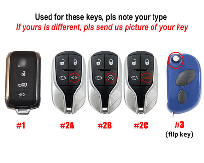 Leather Key Fob Case For 2024 2023 Ghibli Levante President Grecale Granturismo Coolest GranCabrio Key Fob Cover Case Remote Holder Keychain